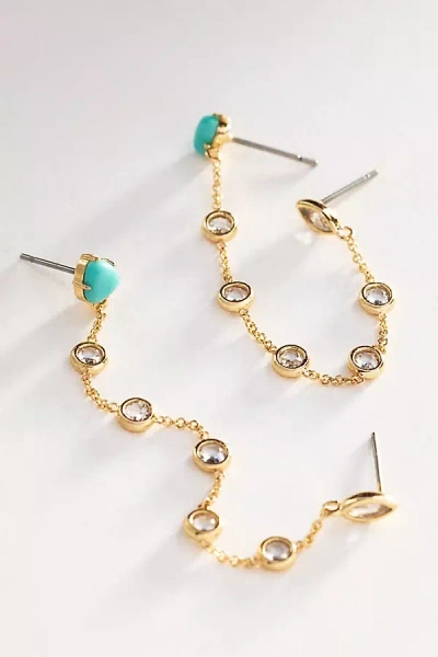 Ettika Double Piercing Turquoise Earrings In Multi