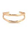 Ettika Double Thin Metal Open Cuff In Gold