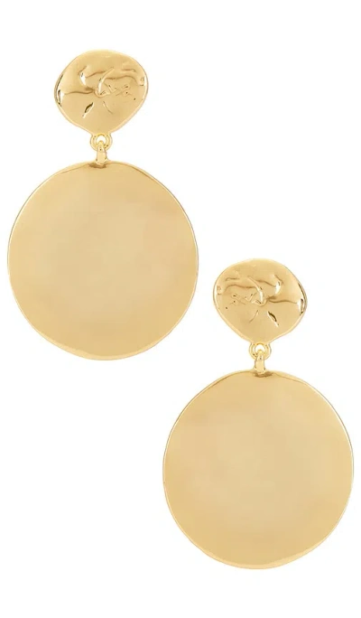 Ettika Double Wavy Disc Earrings In Metallic Gold