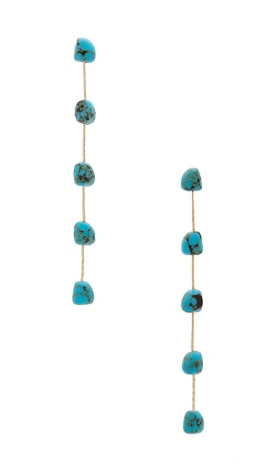 Ettika Dripping Linear Earrings In Turquoise