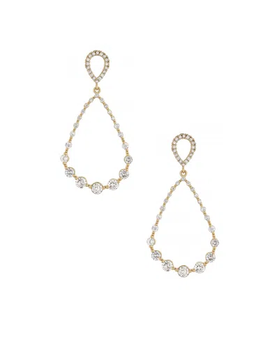 Ettika Crystal Droplet 18k Gold Plated Dangle Earrings