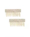 Ettika Dynasty Hair Comb Set In Clear In Gold