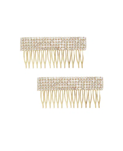 Ettika Dynasty Hair Comb Set In Clear In Gold