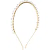 Ettika Elegant Faux Pearl Headband In Gold