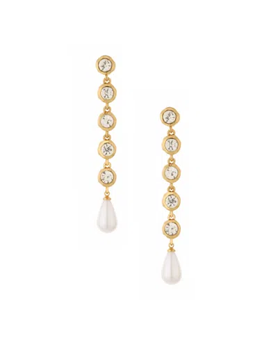 Ettika Elegantly Modern Crystal Earrings In 18k Gold Plating