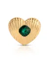 Ettika Emerald Heart Brooch In Brown