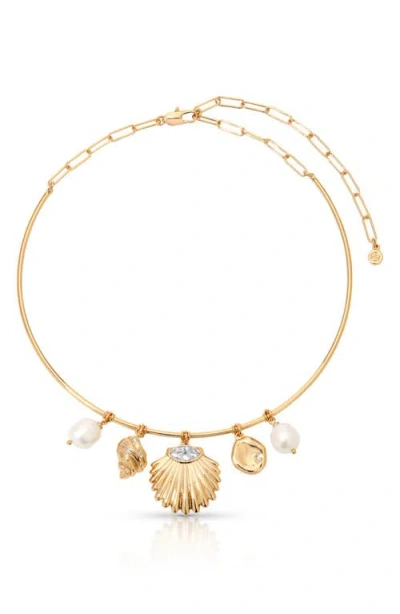 Ettika Endless Shores Charm Necklace In Gold