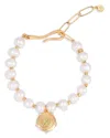 Ettika Eternal Gleam Mother Of Pearl Chain Bracelet In Gold/pearl