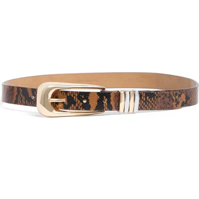 Ettika Everyday Belt In Brown Snake And Gold