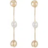 Ettika Faux Pearl & Bead Drop Earrings In Gold