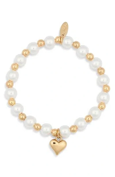 Ettika Faux Pearl Beaded Bracelet In Gold
