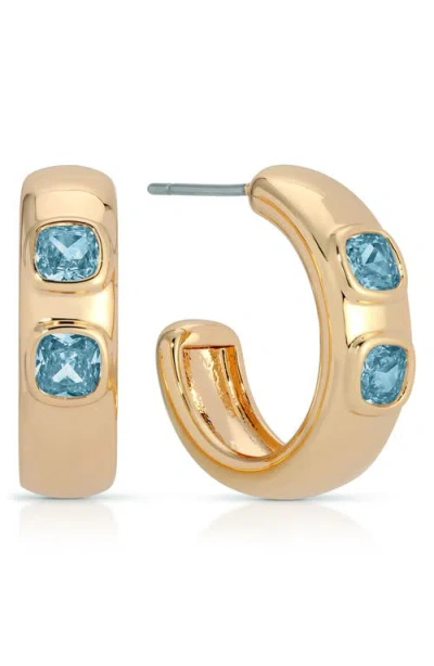 Ettika Favorite Dainty Open Hoop Earrings In Blue