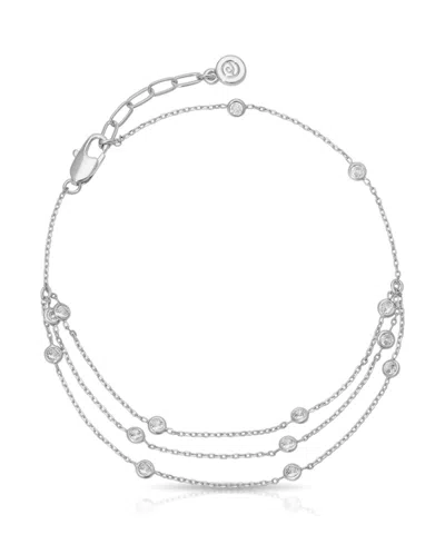 Ettika Fine Details 18k Gold Plated Crystal Anklet In Metallic