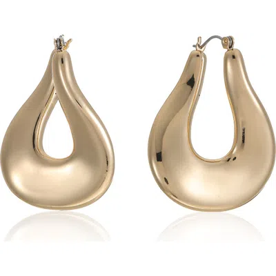 Ettika Flat Oval Hoop Earrings In Gold