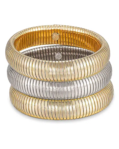 ETTIKA FLEX SNAKE CHAIN STRETCH BRACELET, SET OF 3