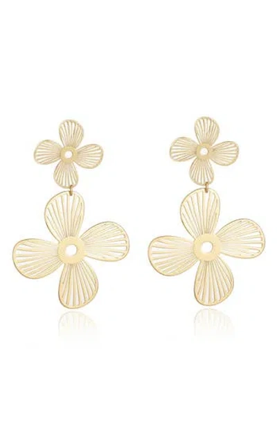 Ettika Floral Statement Drop Earrings In Gold