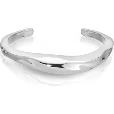 Ettika Fluid Elegance Cuff Bracelet In Silver