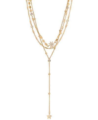 Ettika Forever Falling Multi-chain Lariat Choker Necklace In Gold