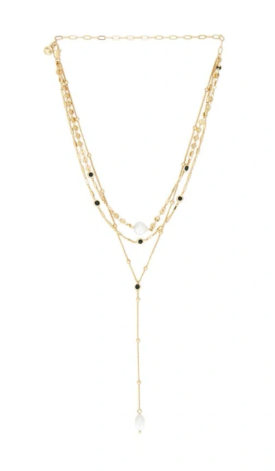 Ettika Forever Falling Pearl Lariat Necklace In Gold