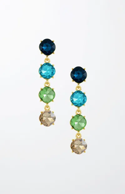 Ettika Four The Money 18k Gold Plated Earrings In Blue