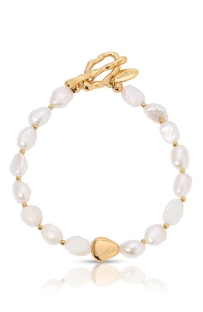 Ettika Freshwater Pearl Bracelet In Gold