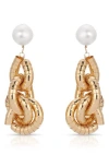 Ettika Liquid Gold-plated Cultured Freshwater Pearl 18k Gold-plated Drop Earrings In Gold