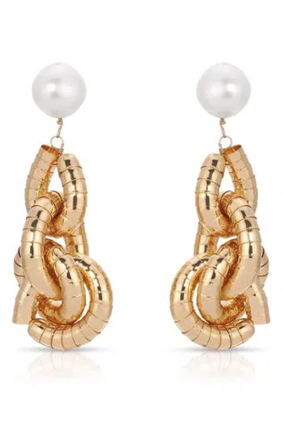 Ettika Liquid Gold-plated Cultured Freshwater Pearl 18k Gold-plated Drop Earrings