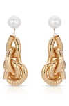 Ettika Liquid Gold-plated Cultured Freshwater Pearl 18k Gold-plated Drop Earrings In Gold