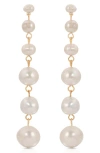 Ettika Cultured Freshwater Pearl Linear Drop Earrings In Gold