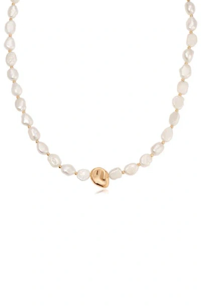 Ettika Freshwater Pearl Necklace In Gold