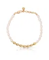 ETTIKA FRESHWATER PEARL POLISHED PEBBLE BEADED BRACELET