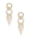 Ettika Gatsby Fringe Drop Statement Earrings In 18k Gold Plate In Ivory/gold