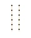 Ettika Geometric Linear 18k Gold Plated Earrings In Black