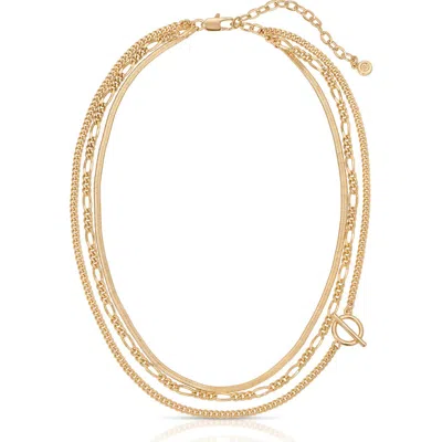 Ettika Gilded Layered Link Necklace In Gold