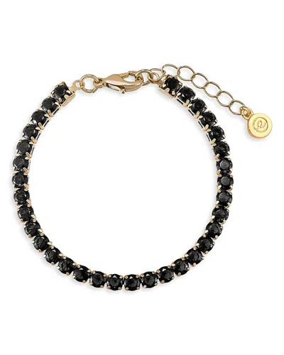 Ettika 18k Gold-plated Giselle Sparkle Crystal Bracelet In Black