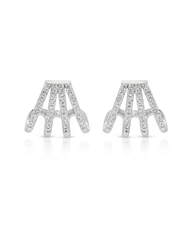 Ettika Glisten Wing Pave Drop Earrings In Silver
