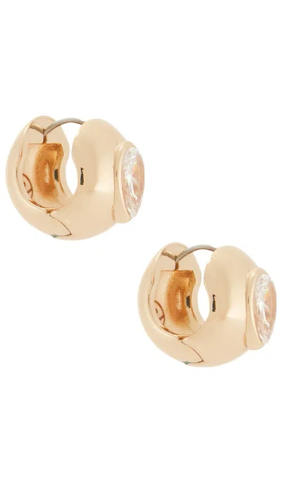 Ettika Glowing Gem Earrings In Metallic Gold