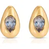 Ettika Glowing Teardrop Cubic Zirconia Stud Earrings In Blue