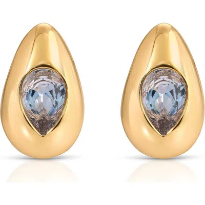 Ettika Glowing Teardrop Cubic Zirconia Stud Earrings In Gold