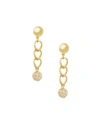 Ettika Gold Plated Chain Crystal Ball Drop Earrings In Gold Plated