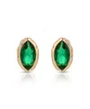 Ettika Gold Plated Crystal Luxe Mini Stud Earrings In Green