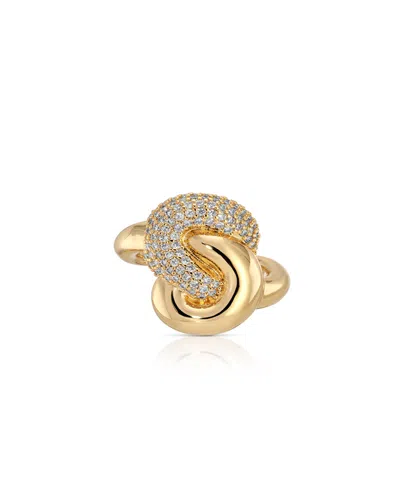 Ettika Gold Plated Love Me Knot Ring In Blue