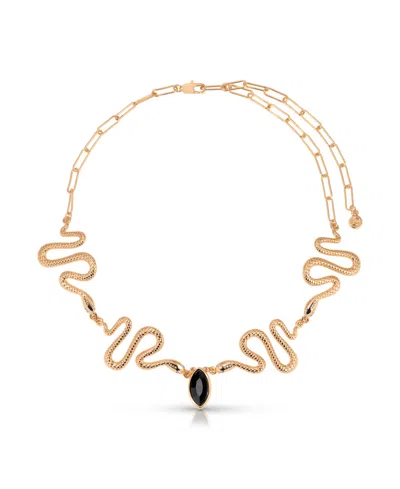 Ettika Gold Plated Serpentina Choker Necklaces