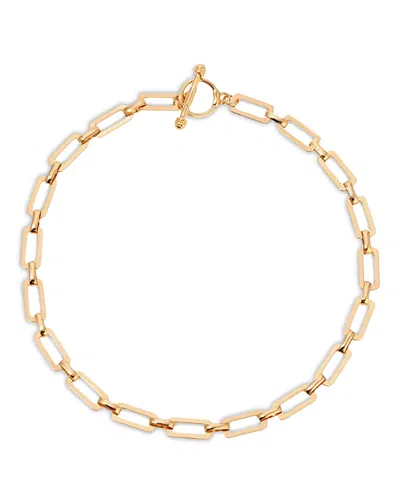 Ettika Golden Flat Rectangle Chain Necklace, 18