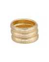 Ettika Set Of 3 Two Tone Stretch Cuff Bracelets In Gold