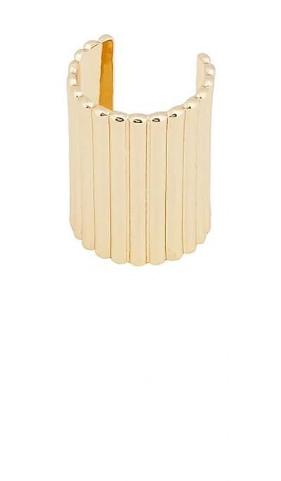 Ettika Golden Ribbed Ponytail Cuff