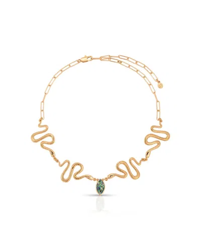 Ettika Gold-plated Abalone Serpentina Choker Necklace