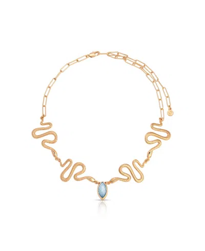 Ettika Gold-plated Imitation Pearl Serpentina Choker Necklace