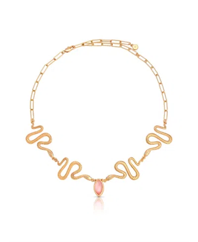 Ettika Gold-plated Imitation Pearl Serpentina Choker Necklace