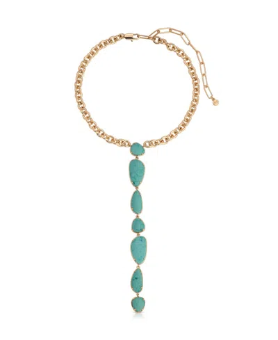 Ettika Gold-plated Majestic Stone Necklace In Blue